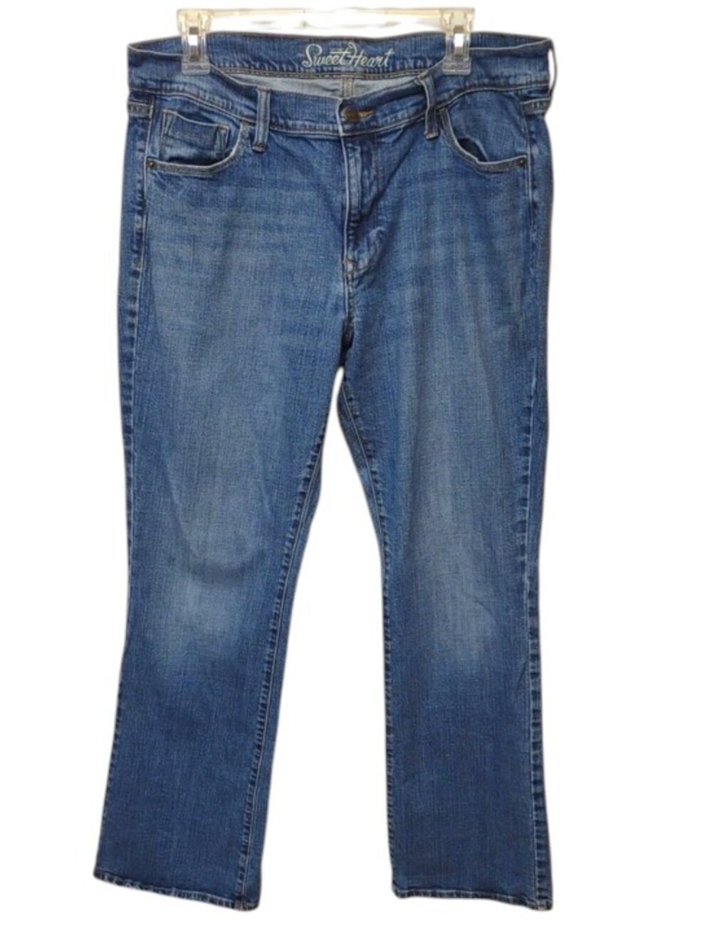 Old Navy Women's Sweetheart Stretch Distressed 5 Pocket Blue Jeans 14 Short
